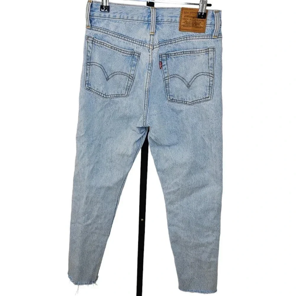 Levi's High Rise Light Blue Distressed Ripped Jeans - Picture 4 of 9